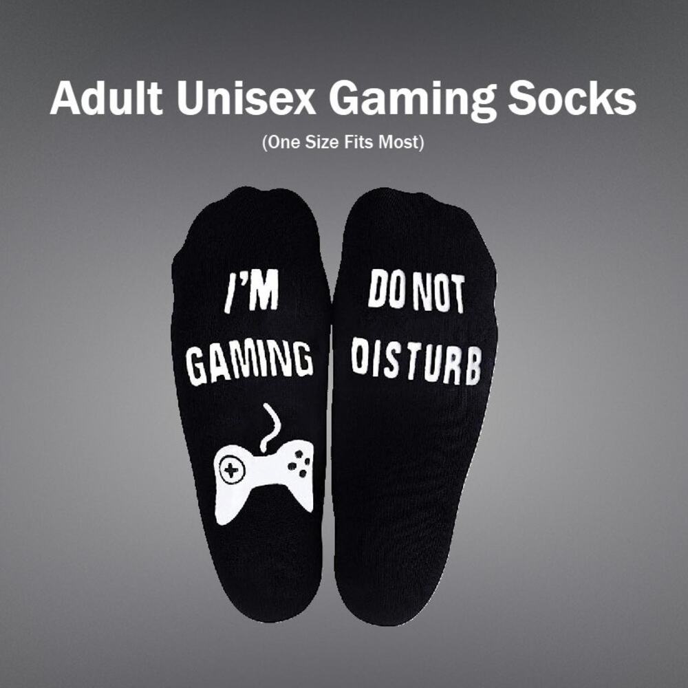 Unisex Soft Black I'm Gaming, Do Not Disturb Novelty Socks One Size Fits Most